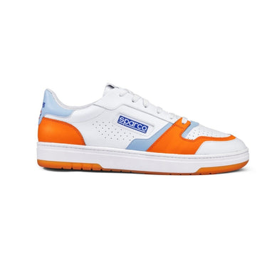 Side profile of Sparco Gulf S-Urban trainer with contrasting orange overlays and padded mesh collar-image
Side profile of Sparco Gulf S-Urban trainer with contrasting orange overlays and padded mesh collar
